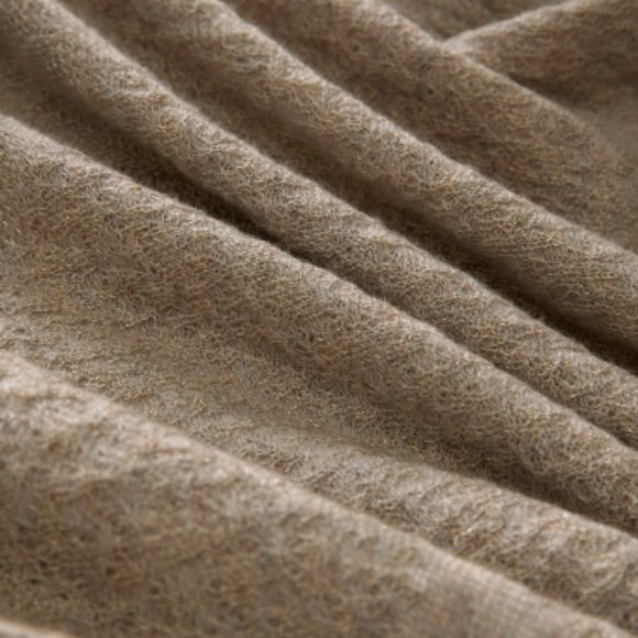 Gold silk wool knit cardigan shawl coat - Picture 9 of 10